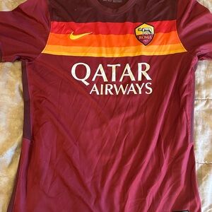 Roma Nike Dri Fit Maroon and Orange Jersey XL